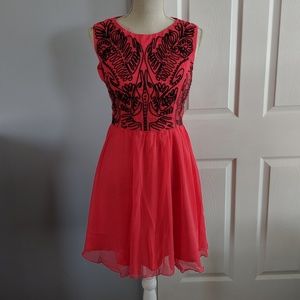 Modcloth Coral Beaded Dress NWT Size 12